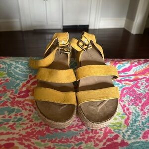 Women’s Yellow Suede Platform Sandals
